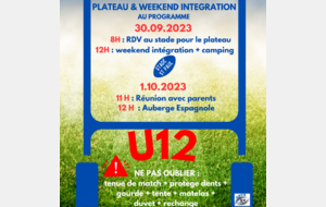 Weekend intégration U12